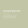 Empowered - gros plan sur le graphisme des bouteilles