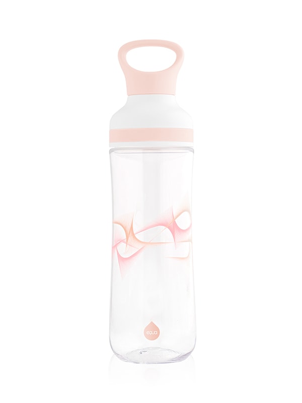 EQUA Botella de agua FLOW SIN BPA, Beat, motivo gráfico, color melocotón
