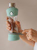 Glass water bottle Mint with upper and bottom silicone
