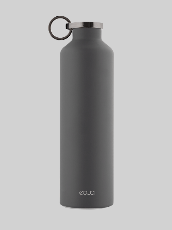 Dark Grey Smart Water Bottle Insulated Stainless Steel by EQUA – EQUA