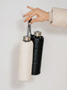 Puffy Black Glass Bottle - Black and Cream water bottle