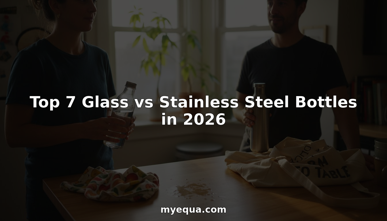 Comparing glass and stainless steel bottles in kitchen