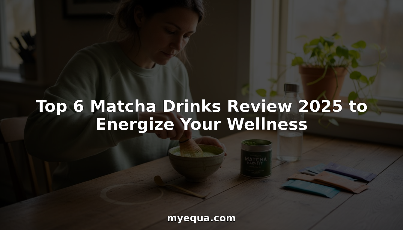 Woman whisking matcha at kitchen table