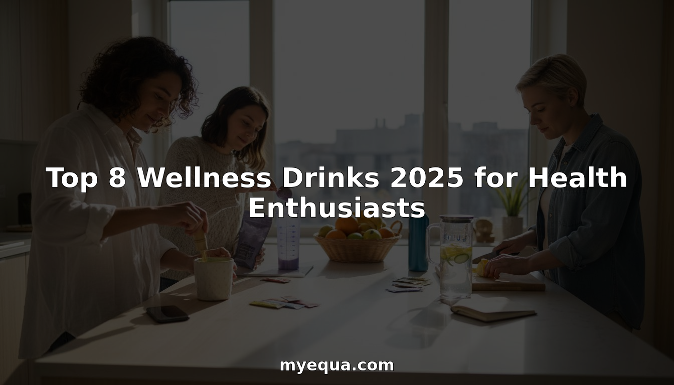 People preparing wellness drinks together in bright kitchen