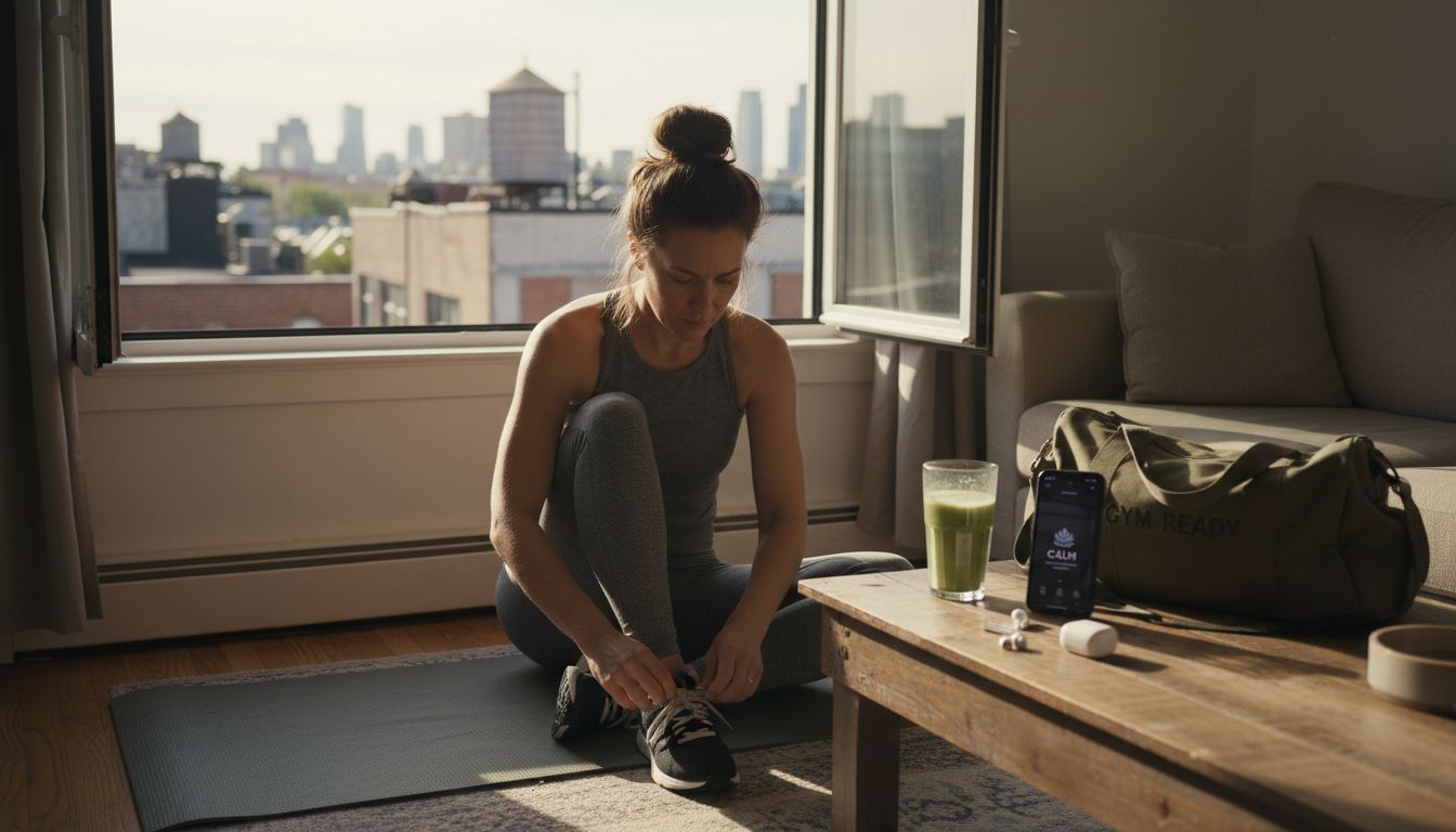 Woman preparing for holistic wellness morning routine