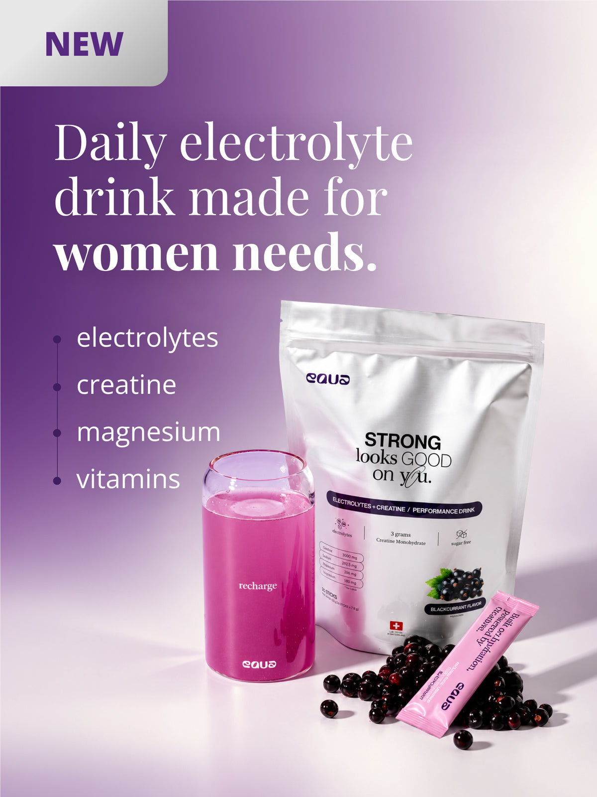 Recharge Tonic + Creatine Blackcurrant