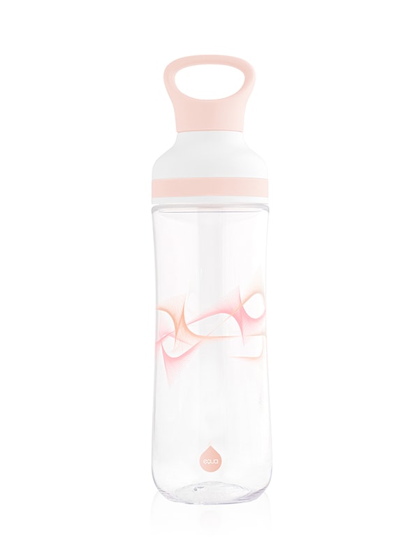 EQUA BPA FREE FLOW water bottle, Beat, graphic motif, peach color