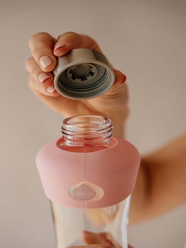 Active Berry glass bottle - metallic lid