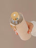 EQUA glass water bottle Beige. Perfect for the office and every day use.