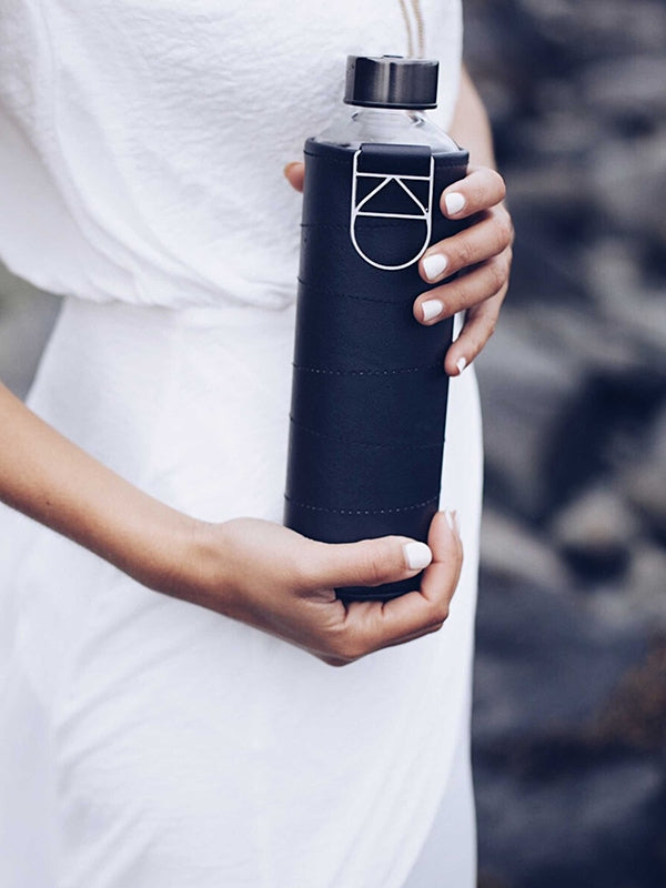 EQUA glass water bottle Graphite. . Perfect for the office and every day use.