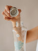 Monstera glass water bottle with metallic lid