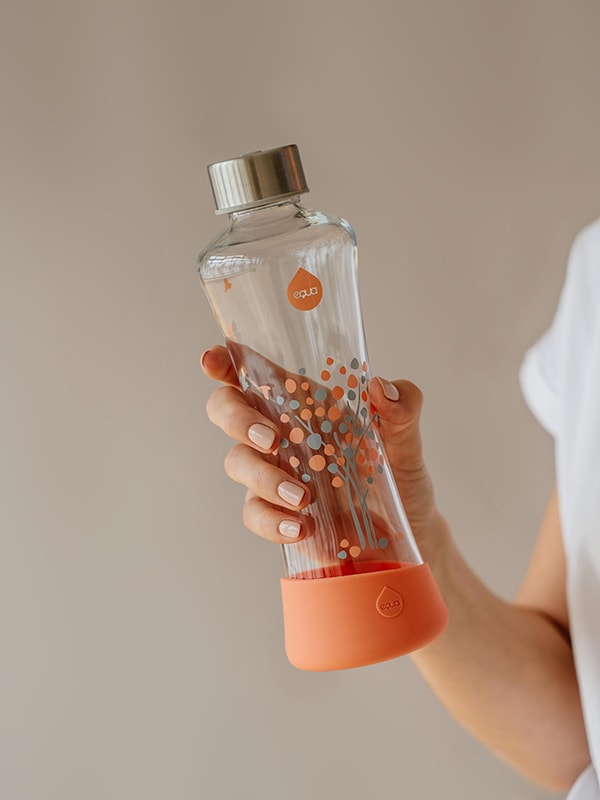 Peach tree glass water bottle - 550 ml