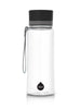EQUA Bottiglia d'acqua BPA FREE, Plain Black, design minimalista, nessun motivo, colore nero