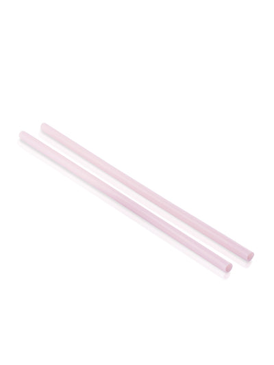 Set of two plastic bpa free reusable straws in pink colour suitable for Flow bottles.