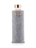 Equa glass water bottle Rose Gold on white paper