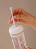 Cannuccia riutilizzabile in plastica senza bpa di colore rosa adatta alla tazza per frullati EQUA .