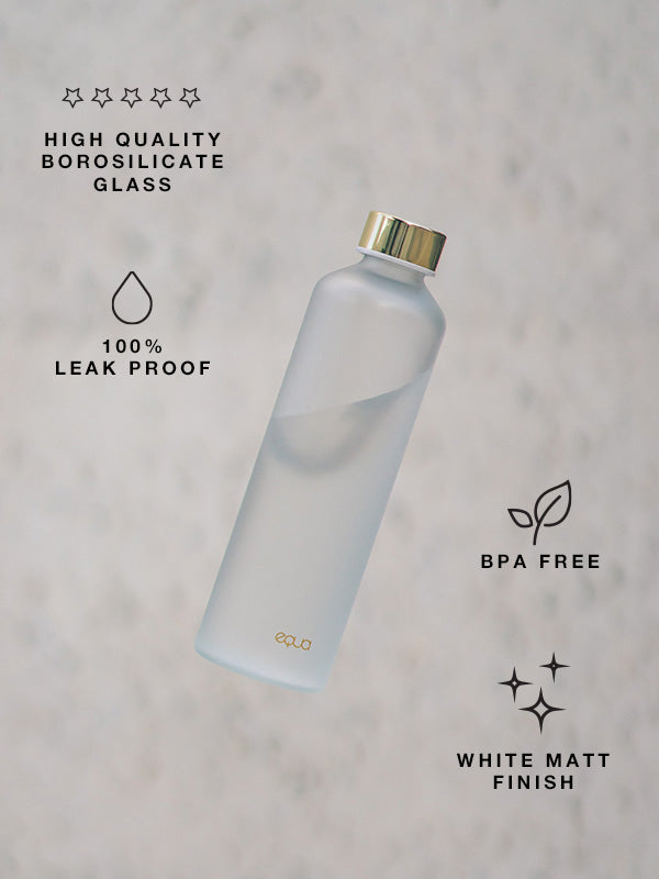 Botella de cristal Velvet White