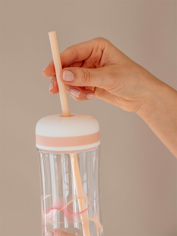 Pajita de plástico reutilizable sin bpa, apta para el vaso de batidos EQUA .