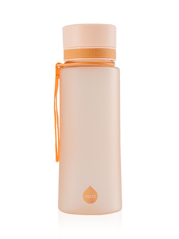 EQUA BPA FREE water bottle, Sunrise, minimalistic design, no motif, peach color