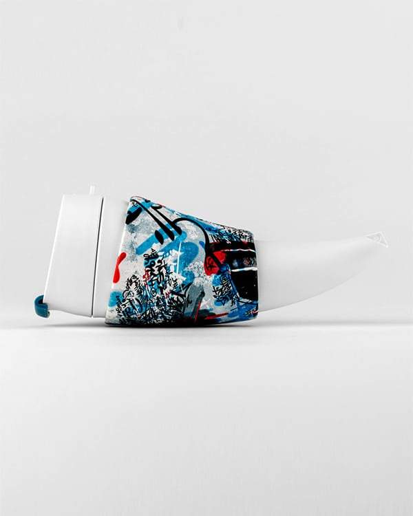 Goat mug West with grafitti printing on the holder